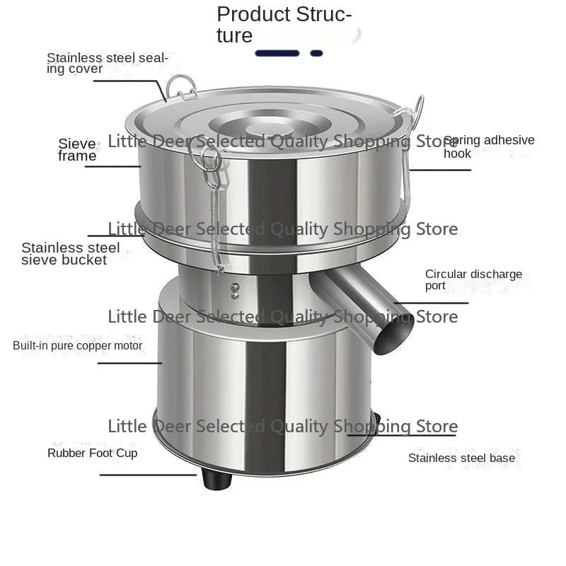 20CM Electric Vibrating Screen Powder Vibrating Sieving Machine Lab Sieve Shaker with  Diameter Stainless Steel Sieve