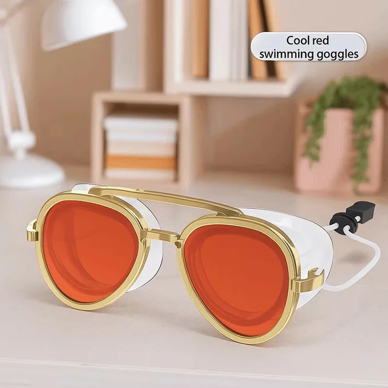 Vintage Fashionable Sun Protection Glasses Men Women Outdoor Travel Adjustable Drawstring Full Angle Silicone Surfing Glasses