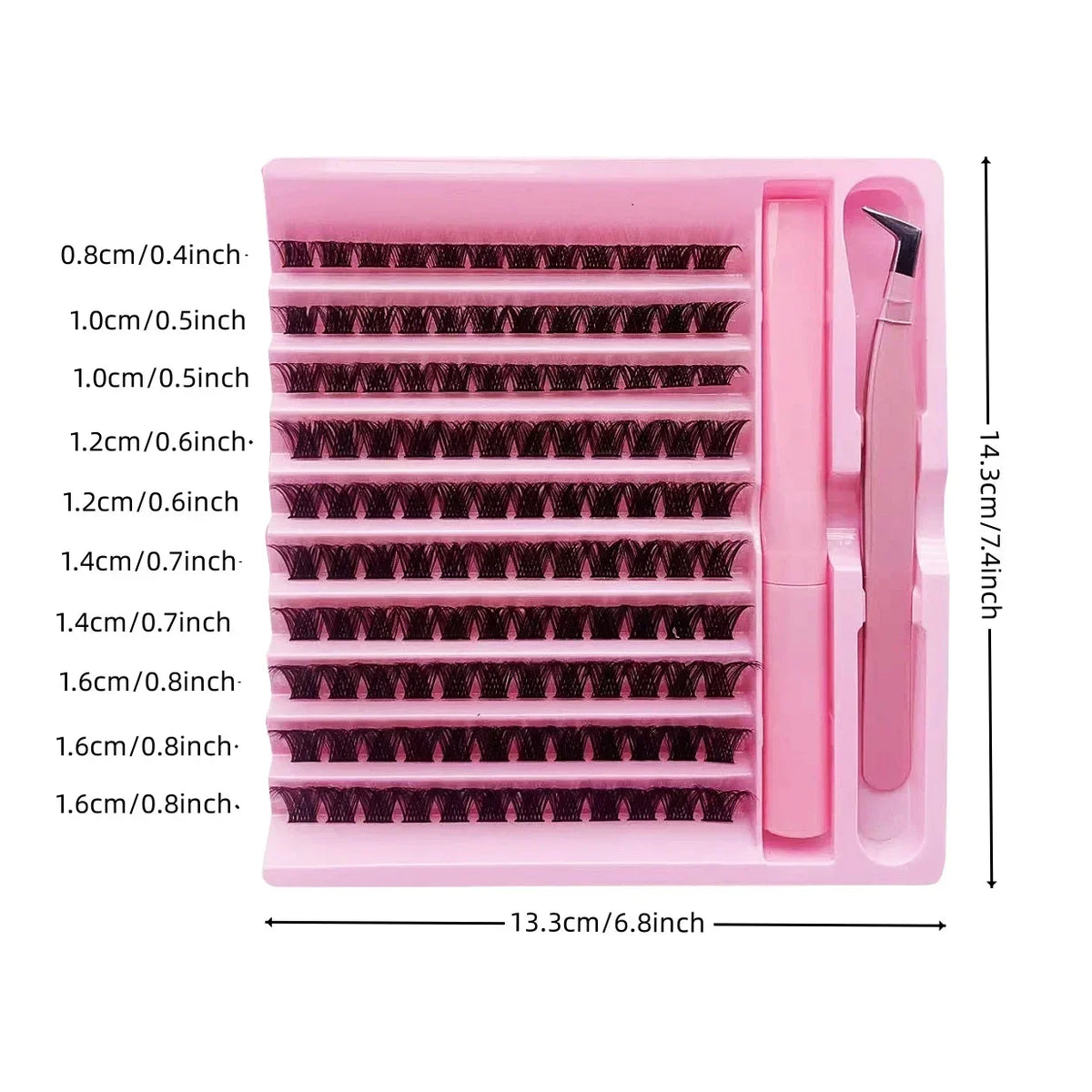 120pcs Clusters DIY Segmented Eyelash Natural Extension Dense Pbt Material 2-in-1 Set C Curling False Eyelashes