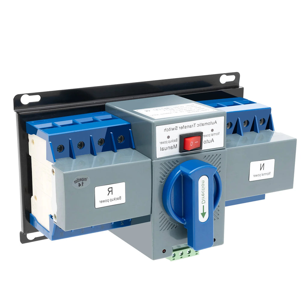 4P 63A 220V Dual Power Automatic Transfer Switch Manual/Auto Uninterruptible Emergency Power Supply Change-Over Switch -CB Level