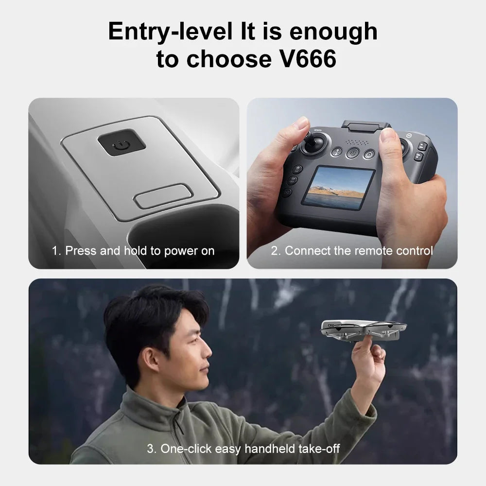 Original MINI V666 Drone 4K Professional WIFI 5G Dron Obstacle Avoidance Brushless Altitude Headless Mode RC Quadcopter Toys