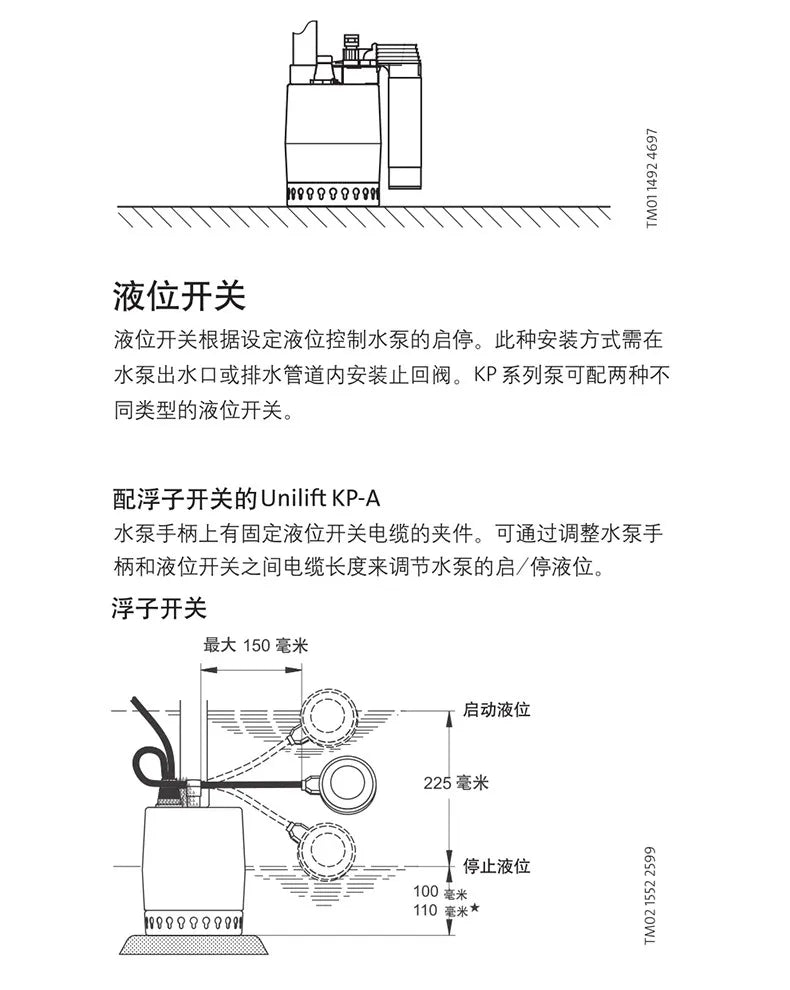 Imported Submersible Sewage Pump Unilift KP150/250/350 Stainless Steel Silent Pump