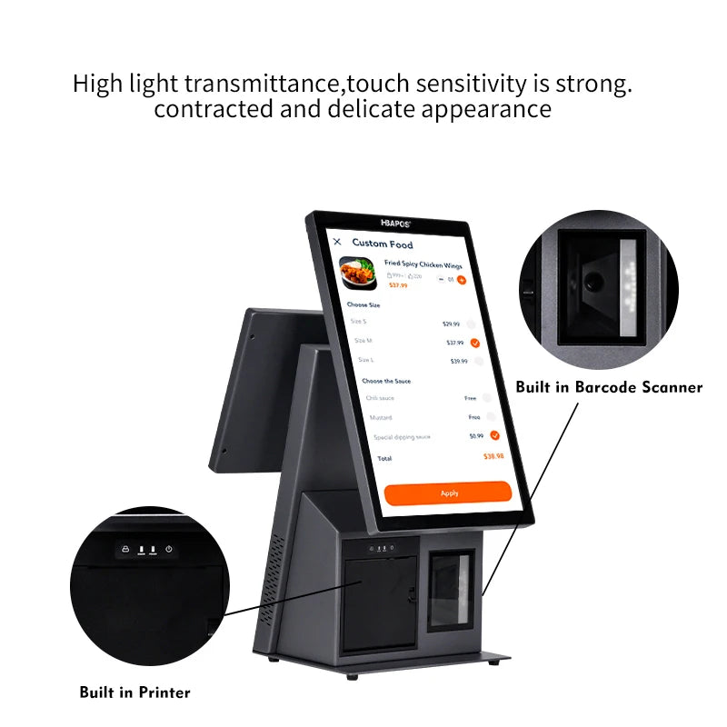 Bill Touch Screen Desktop Self Ordering Kiosk Pos System Terminal Payment Kiosks Machine for Restaurant