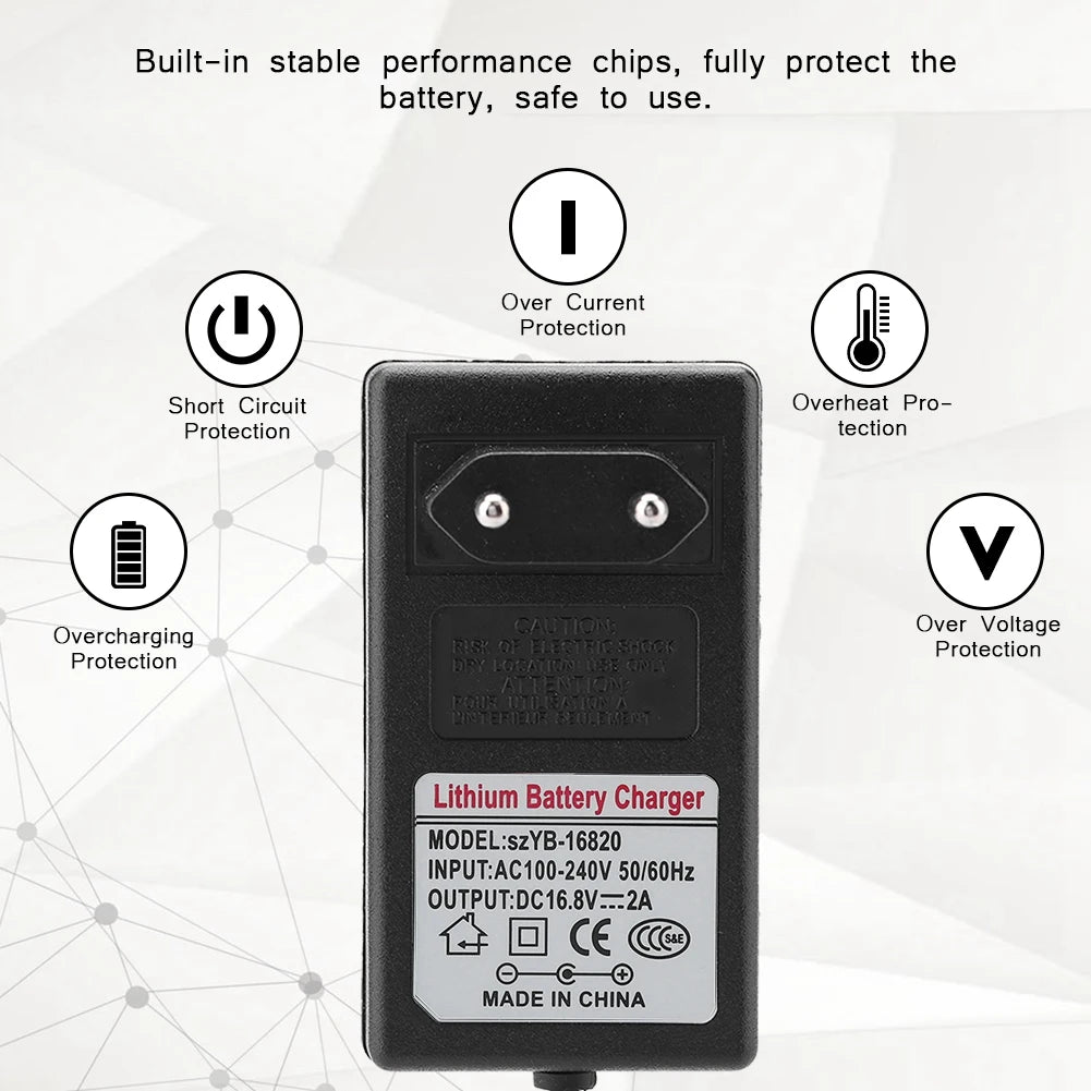 Battery Lithium Battery 16.8V 2A Replacement Power Adapter Lithium Ion Battery Safe