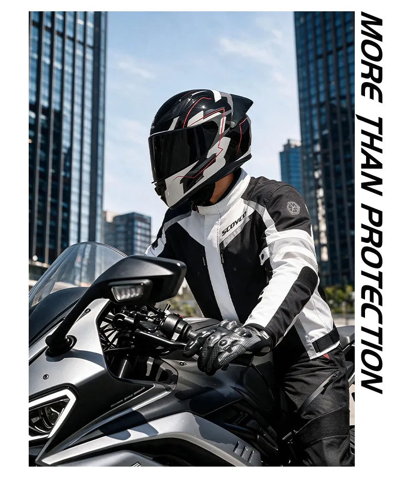 Scoyco Motorcycle Jacket Winter Waterproof Windproof CE1 Anti Fall Detachable Thermal Liner Reflective Motorbike Riding Jacket