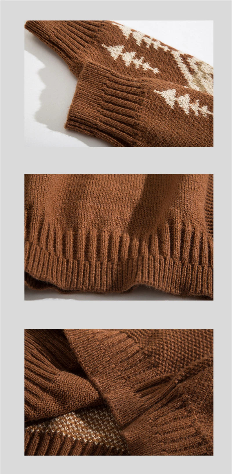 Autumn Men's Ethnic Style O-Neck Knitted Sweaters Y2K Vintage Streetwear Knitwear 2025 New Casual Pattern Printed pull homme