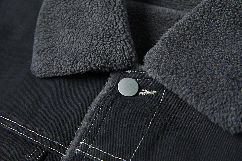 New Fashion Men Black Denim Jackets Fleece Warm Jeans Coats Quality Male Cotton Casual Winter Coats Outwear Winter Clothes 5XL