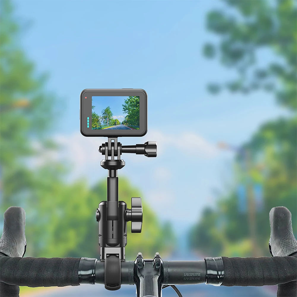 Motorcycle Bicycle Holder 360 Rotating Bike Handlebar Mount Bracket for Insta 360 X4 X5 Go Pro 12 11 DJI Action Camera Accessory
