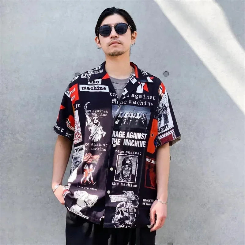 Classics 2025 WACKO MARIA Shirt Photo Print Vintage Men's And Women's Loose Hawaiian WACKO MARIA Short Sleeve Shirt T-Shirts