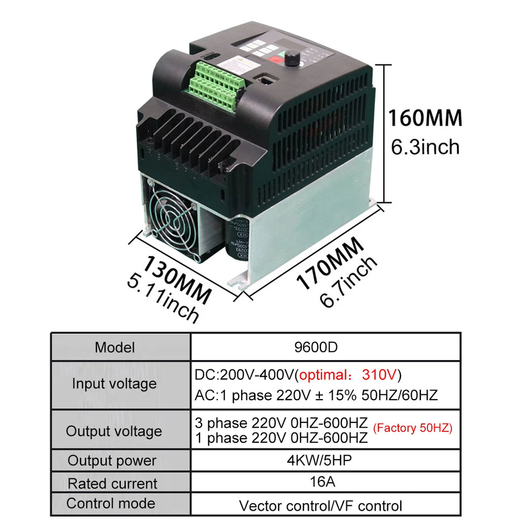 0.75-7.5KW VFD Solar Inverter 3P DC 200-400V Input 220V Output Frequency Converter Water Pump Driver MTTP Speed Control