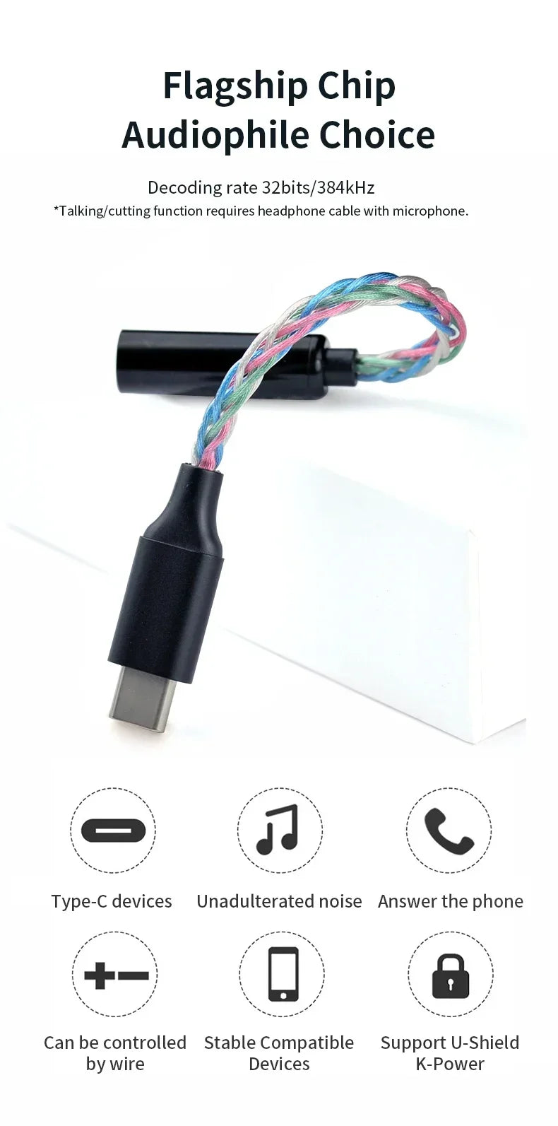 Y01 Type-C Lightning to 3.5/4.4mm HIFI Earphone Amplifie Digital Decoder Cable OTG DAC Chip CX31993 CX31988 C100 Adapter
