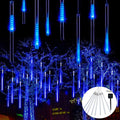 Solar Meteor Shower Lights Outdoor Meteor Lights 10Tubes Waterproof LED Falling Raindrop Christmas Halloween Fairy String Lights