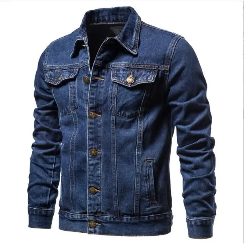 New Spring-autumn-winter Men's Denim Jacket, Japanese-style Casual, Youthful and Trendy Workwear Denim Coat, Men's Clothing