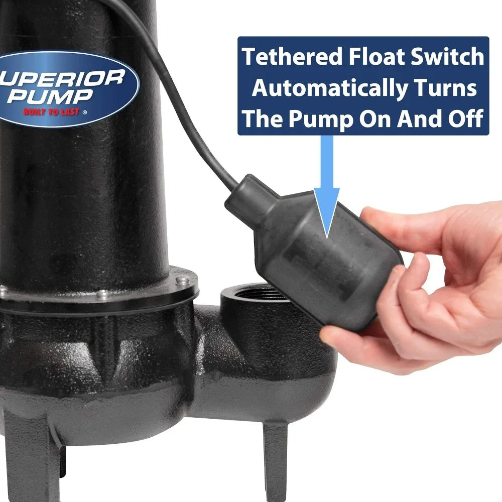 New Original Fast Shipping Cast Iron Tethered Float Switch Sewage Pump 1/2 HP