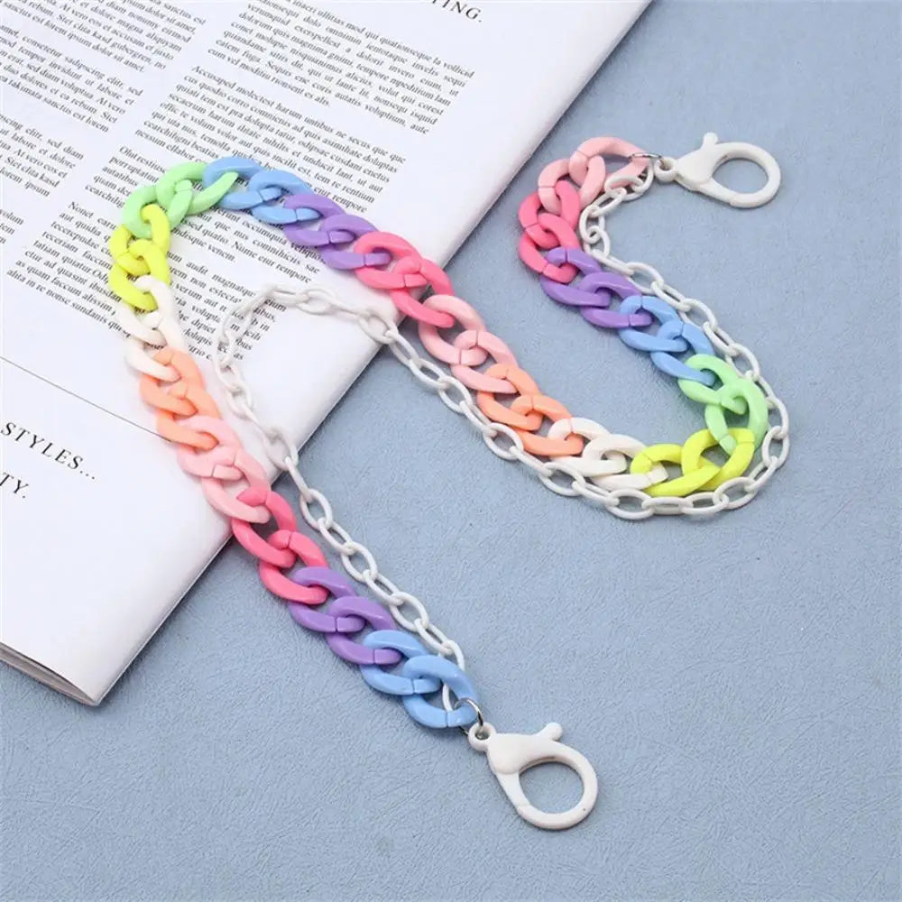 Fashion Punk Rock Pendant Pant Chain Rainbow Resin HipHop Waist Chain Jeans Pants Y2K Jewelry Accessories for Men Women