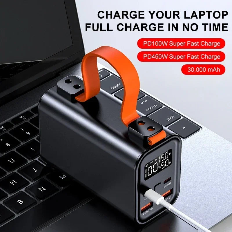 Power Bank Station 60000mAh 30000mAh Outdoor Energy PD 100W Portable Power Bank Solar Generator For Camping Phone Fast Charge