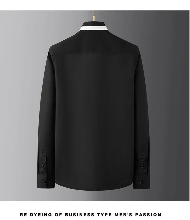 Personalized Design Spliced Men's Shirt Cotton Long Sleeve Casual Shirts Handsome Versatile Business Social Banquet Dress Shirt