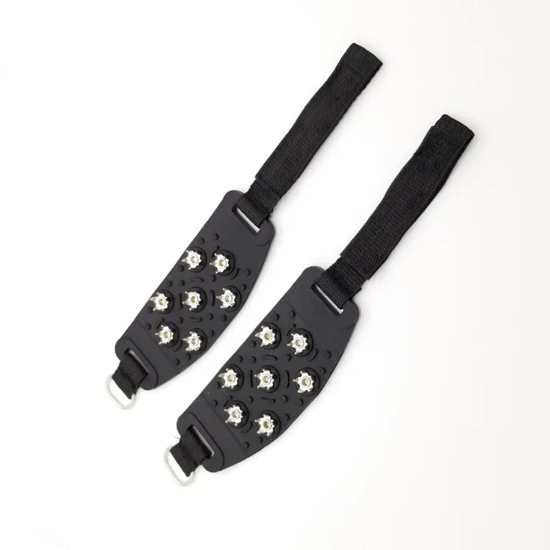 Ice Cleats Traction Crampons Overshoe Ice Snow Anti Slip Spikes Grips Ice Grippers for Adult Hiking Mountaineering Boots Winter