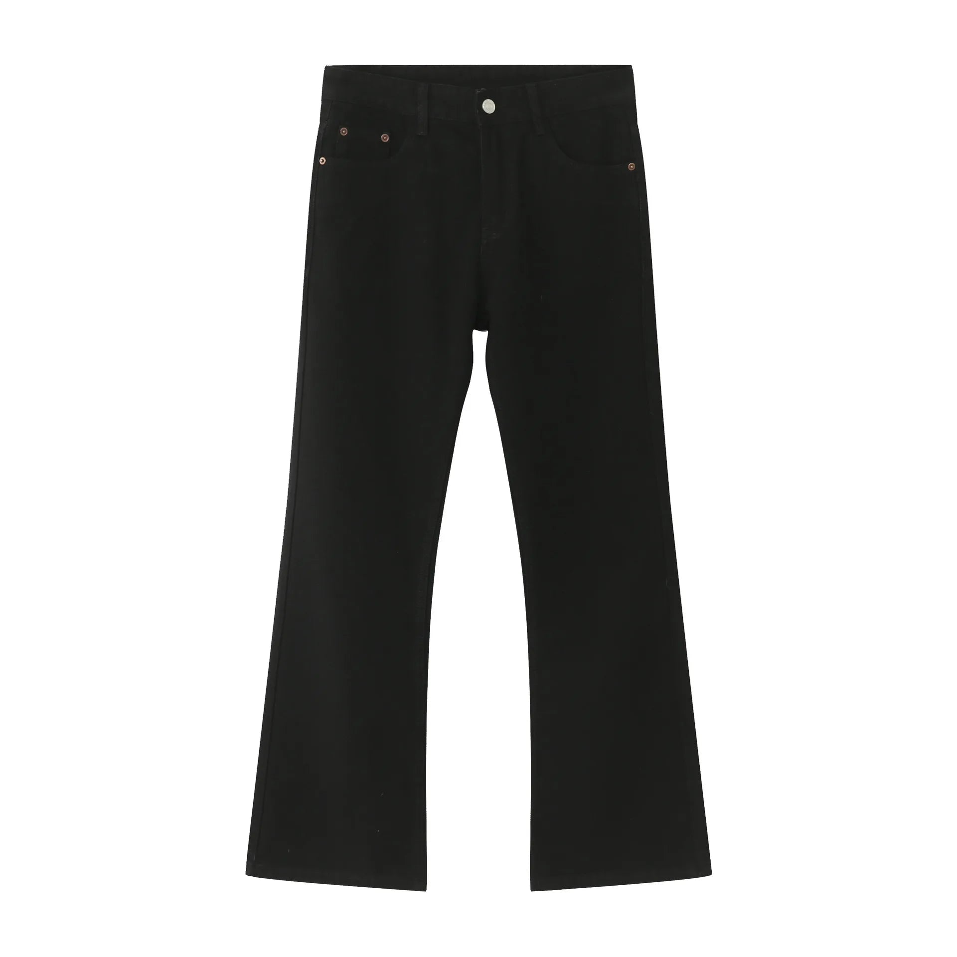 2025 New Male Japan Korea Style Vintage Denim Trousers Pant Men High Street Hip Hop Casual Hole Small Flare Jeans Pant