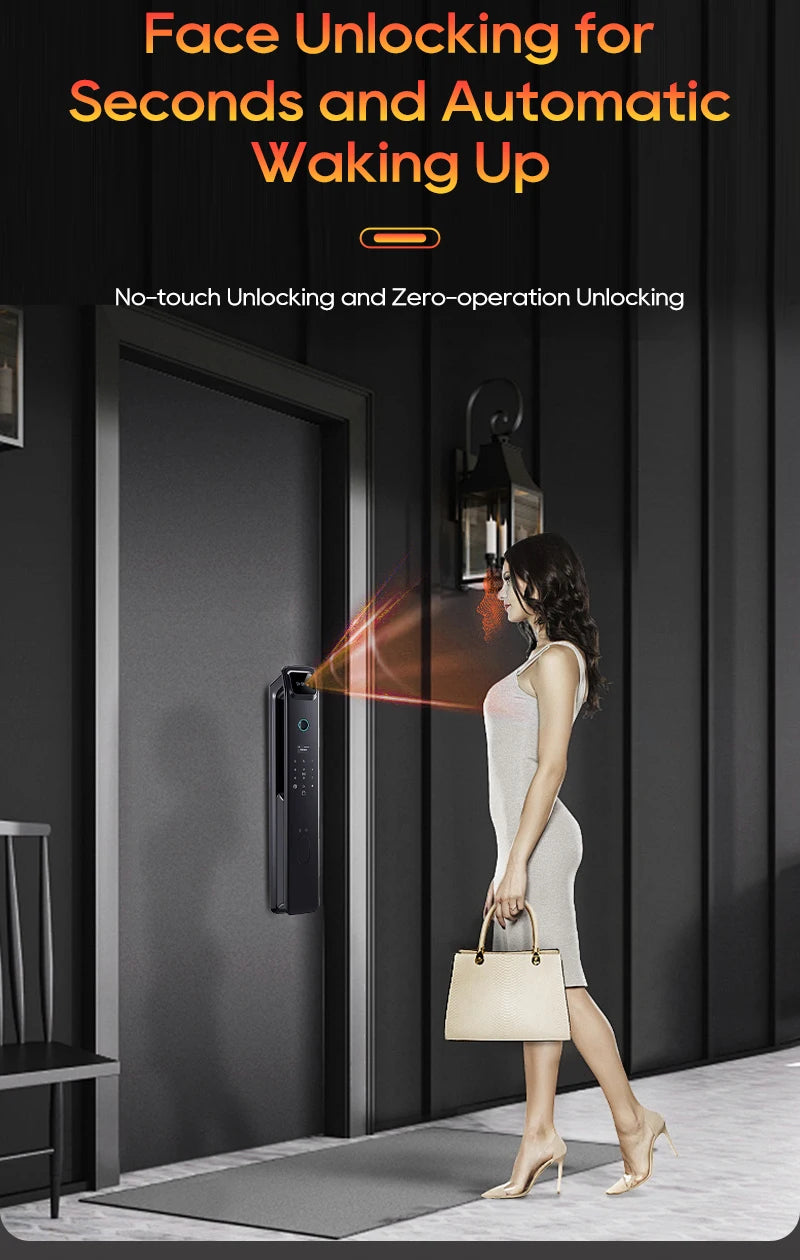 SANKESONG 3D Face Recognition Fingerprint Smart Door Lock WiFi Camera Electronic Lock Digital Electronic Key IC Card APP Unlock