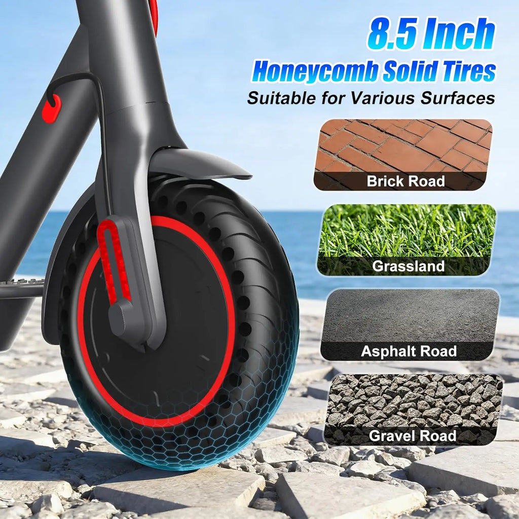 500W Motor Folding Electric Scooter For Adults 36V 5.2AH Battery Rang 8.5'' Solid Tire 18MPH 15Miles Long Range APP Control