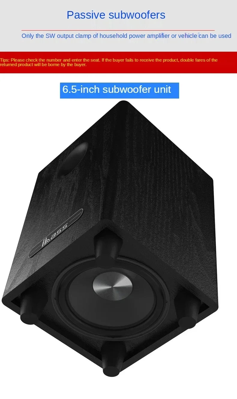 100W High Power 6.5" Passive Subwoofer Home Theater Speakers Bass Car speaker amplifier speakers Boom Box Sound System Big Power