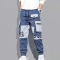 Men Drawstring Casual Pants Ribbon Tassel Pocket Hip Hop Joggers Cargo Pants Workout Sweatpants Trousers Sweatpants Streetwear