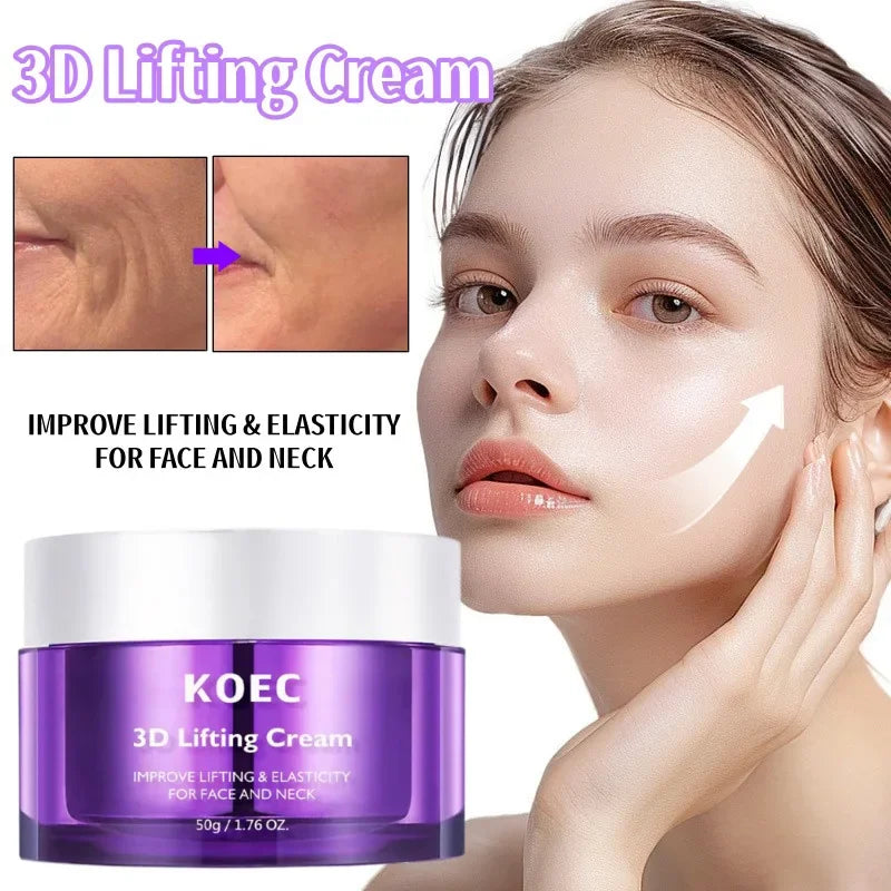 3D Face Neck Lifting Cream Deep Hydration Moisturizing Firming Improve Skin Elasticity Nourishing Facial Cream Korean Skincare
