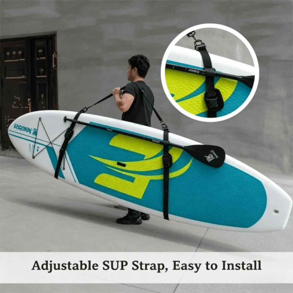 Portable SUP Carrying Strap Nylon Adjustable Length Paddle Board Carrier Durable Shoulder Sling Design Surfboard Shoulder Strap