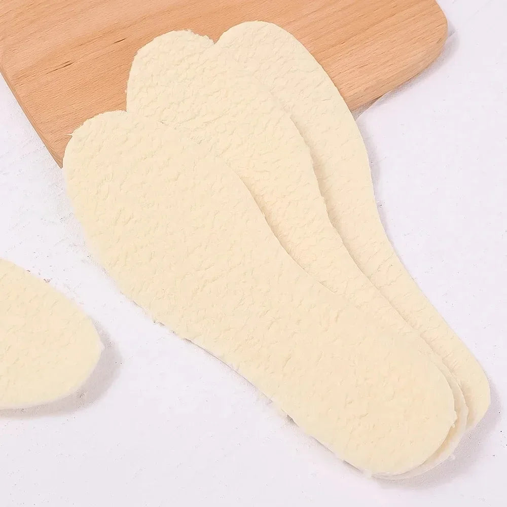 Natural lamb fleece insoles men women Winter keep warm insole soft wool thicken shoepad cashmere shoes insert thermal shoe pads