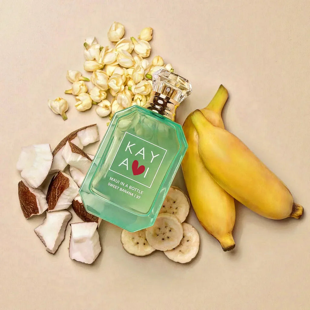 Women Tropical Fruity Eau De Parfum, Sweet Banana Coconut Scent, Long Lasting Vacation Vibe Perfume for Holiday Gift