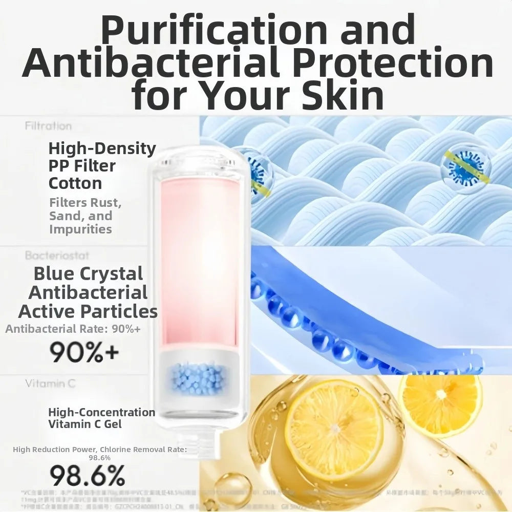 High Pressure Vitamin C Shower Head Filter Bathing Skincare Lavender Shower Scented Spa Grade Dechlorination Water Softener