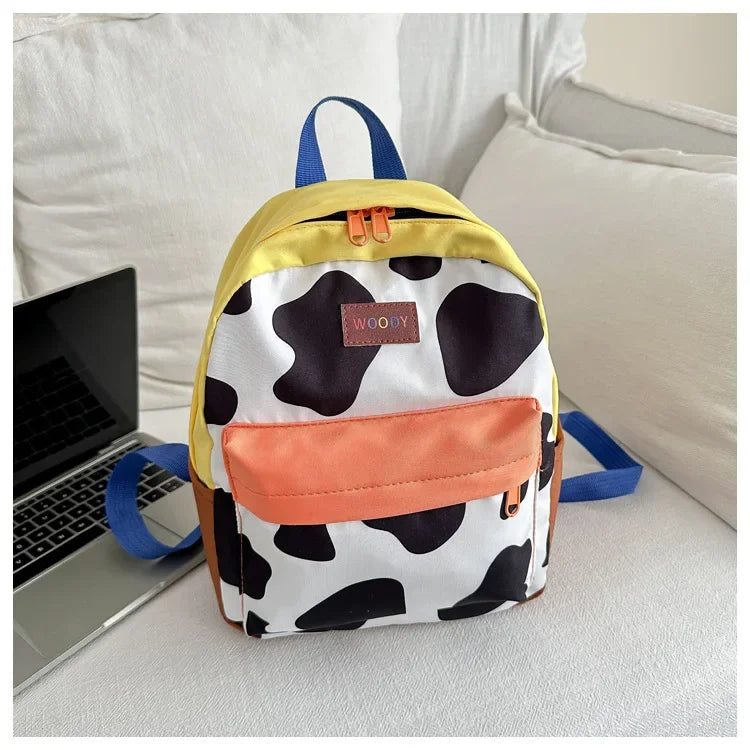 Cartoon Fashionable and Casual Women's Backpack Cute Cow Print Backpack Soft and Durable Fabric Backpack Suitable for Daily Use