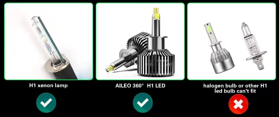 AILEO 2PCS 2.5 Inch HID Projector Lens Headlight Projector Lens 6000K White Light 12V LHD RHD Retrofit Car Headlamp Lens