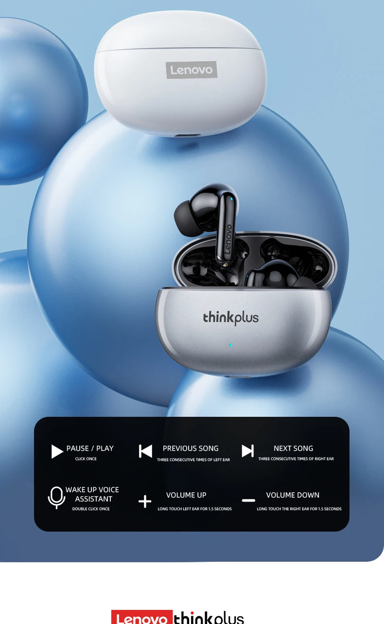 Original Lenovo XT88  Bluetooth Wireless Earphones In Ear HiFi Stereo Sound Earbuds Noise Reduction Sports Headset with Mic