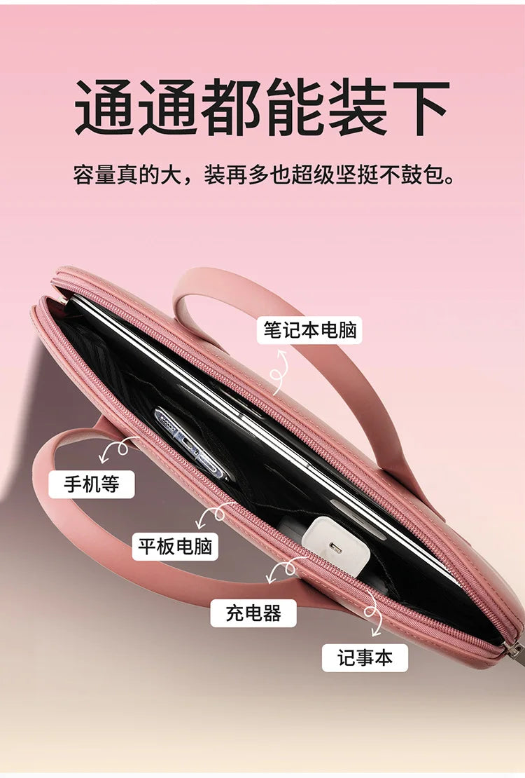Morandi Colorful Computer Hand Bag Light Trendy 14 Inch Laptop Bag for Girls Student Portable EVA Waterproof Handbag