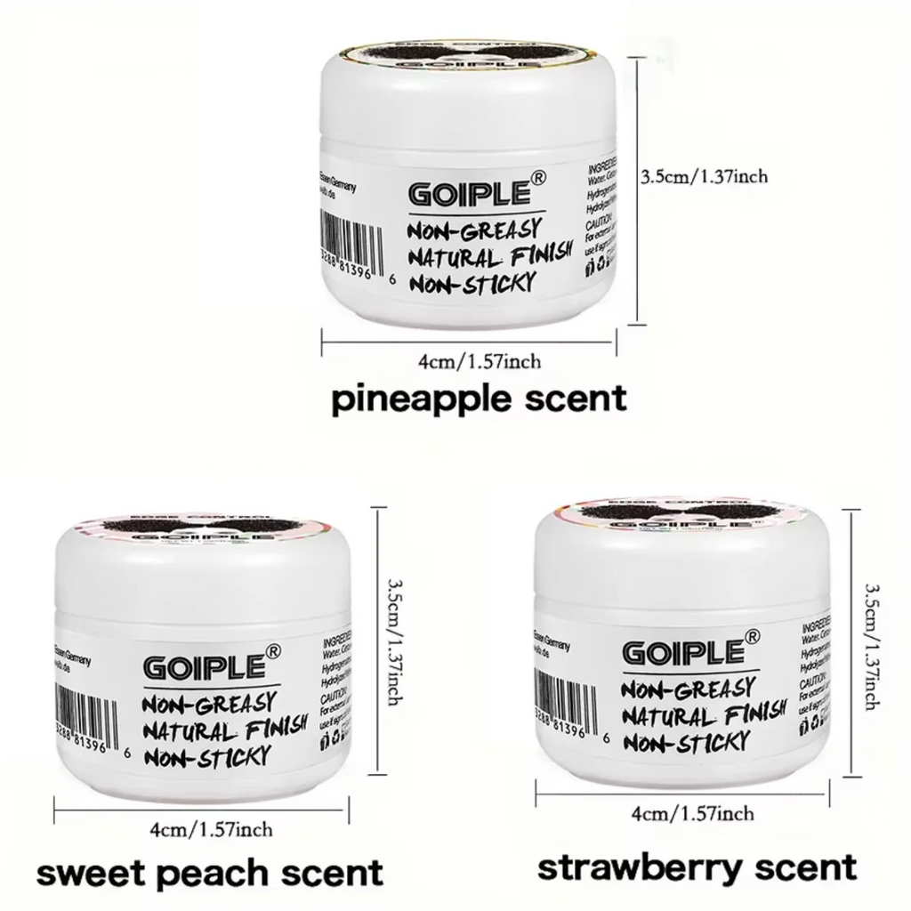 GOIPLE Extreme Hold Braid Gel-Styling Hair Wax for Cornrows, Locs, Twists and Fashionable Braids & Edge Control Gel & Brush 3pcs