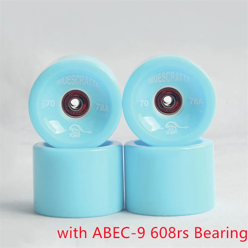 4pcs 70mm 51mm 80 duro Longboard Wheel for 70mm Skateboard Tire 80A Durable Elastic PU Ruedas for Road Street Skate Board Rodas