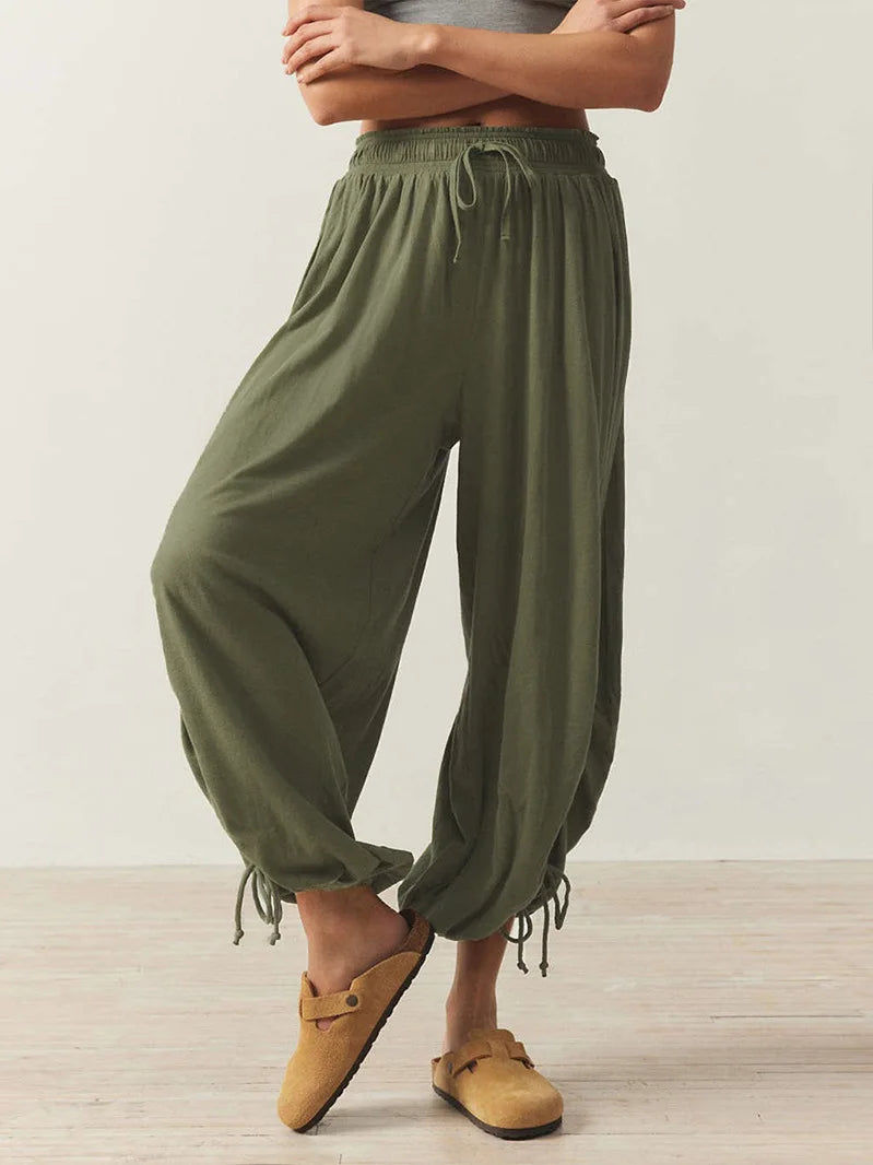 2026 New Drawstring Lantern Pants Women's Casual High Waist Loose Trousers Spring Summer Fashion Streetwear Female Joggers Pants