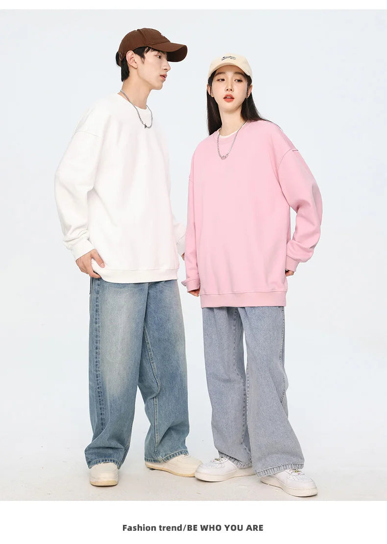 Autumn Oversized Purple Sweatshirts for Women Casual Streetwear Hoodies Women 2024 Female Long Sleeve Crewneck Pullovers Tops