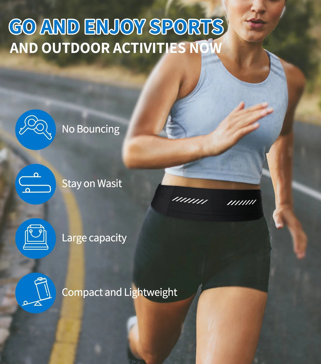 New Outdoor Sports Running Waistband Phone Pouch For iPhone 15 14 13 12 11 Pro Max AirPods Pro 3 Ultra-thin GYM Waist Pack Bag