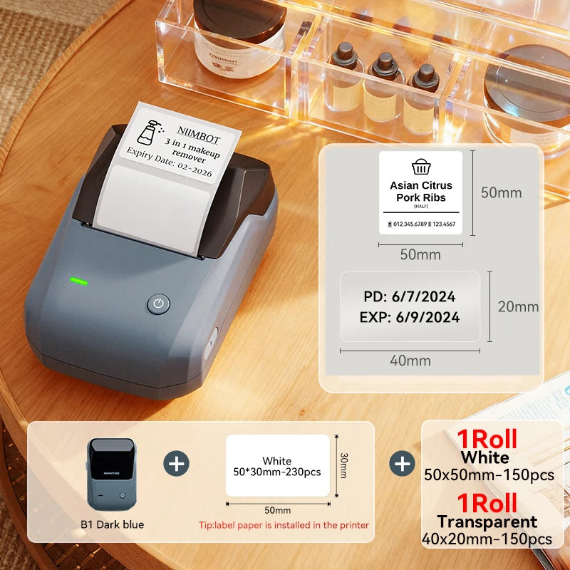 Niimbot B1/B1 PRO Thermal Label Printer Bluetooth Pocket Label Maker Barcode QR Code Self-adhesive Sticker Labeling Machine