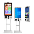 32 Inch Touch Screen Pos Systems Self Pay Service Payment Order Kiosk With POS Position Face Camera For Fast Food Restaurants