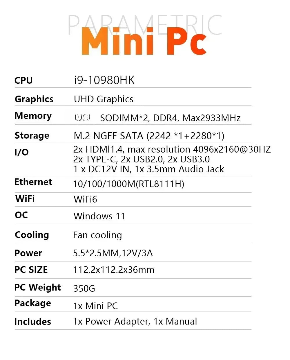 2026 Intel Core i9 10980HK N150 Mini PC 16GB RAM 1TB SSD WiFi 6 BT5.2 Windows 11 4K Portable Gaming Desktop Computer