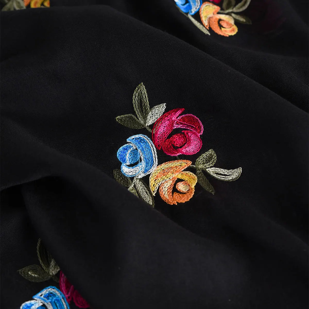 Spring and Summer Lightweight Breathable Cotton and Linen Embroidery Scarf Ethnic Style Fashionable Soft Women's Sunscreen Scarf