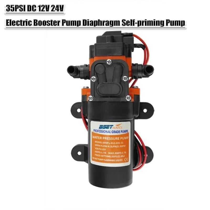 Portable 35PSI 12V Marine Water Pump Diaphragm Self-priming Pump Boat Accessories Shower Toilet Pumping Motor Home