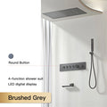 Luxury Black Brass Shower System, Wall Mounted Led Digital Display, Cold Hot Dual Control, Four Function Ceiling Shower Tap