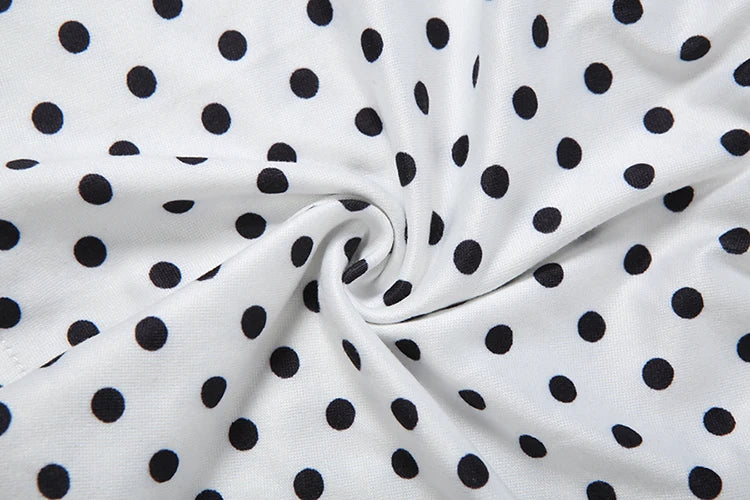 Nibber Street Bow Applique 2 Piece Set Women Fashion Polka Dot Print Low-Neck Sleeveless Camisole+Bike Short Sexy Party Suit