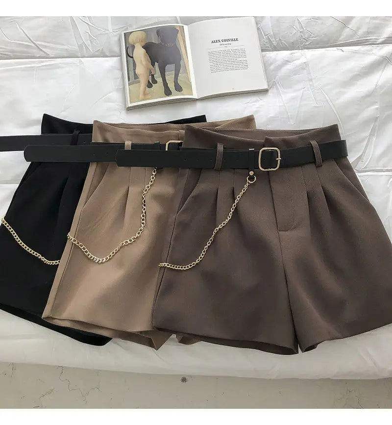 Women's Summer Suit Shorts 2025 New Korean Version Slim High Waist Casual