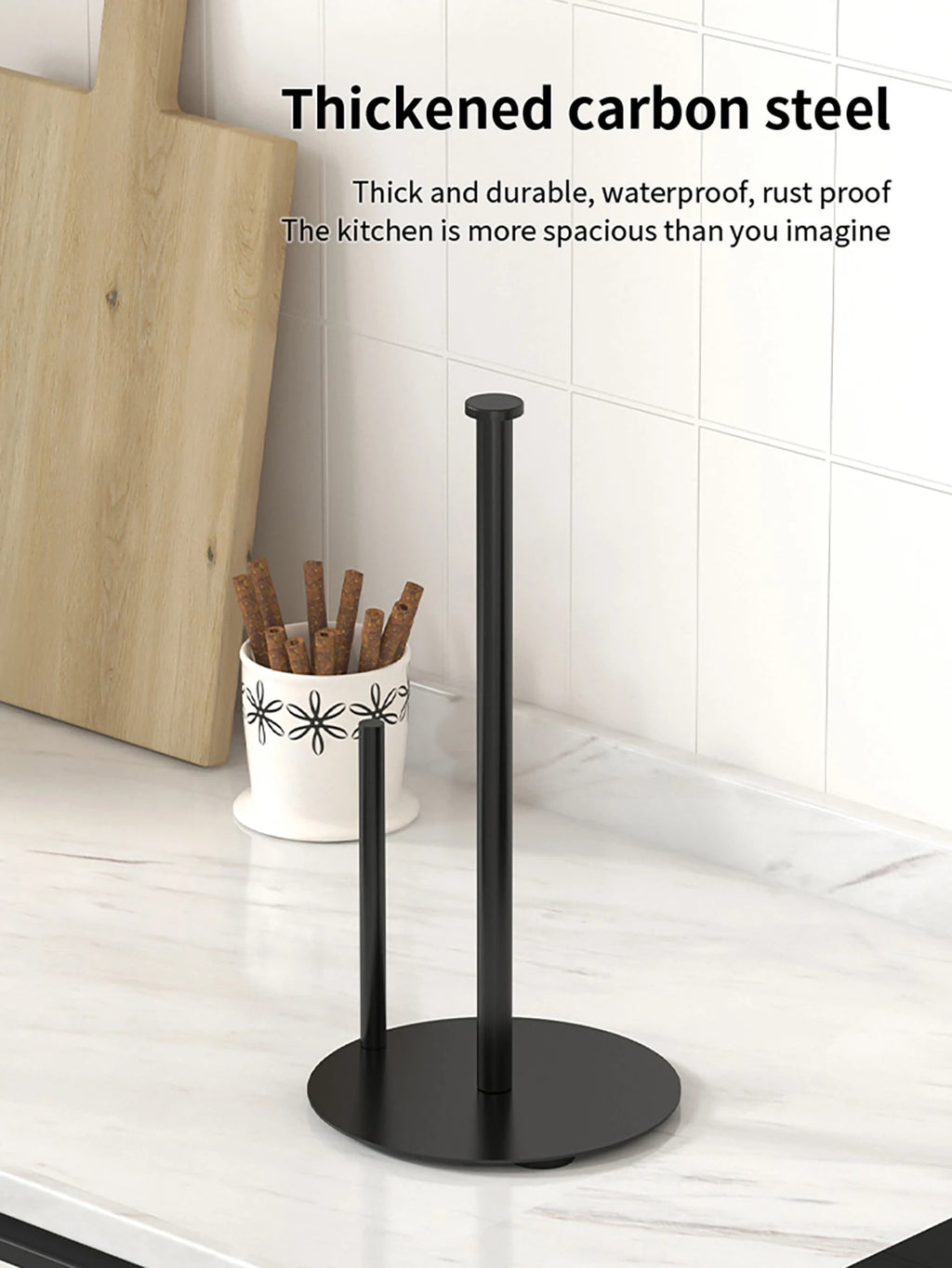 Kitchen Roll Holder with Weighted Base - Heavy-Duty Countertop Organizer, Space-Saving Design for Paper Towels, Kitchen supplies